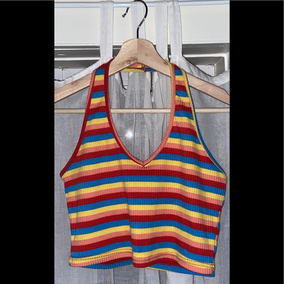 halter neck rainbow top - Picture 1 of 2